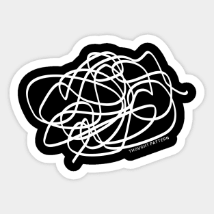 Thought Pattern Thinking Scribble - White Sticker